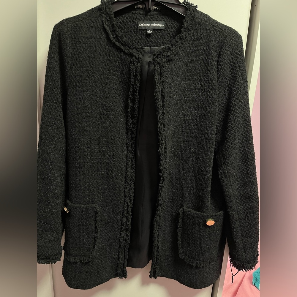 Catherine Malandrino black tweed jacket